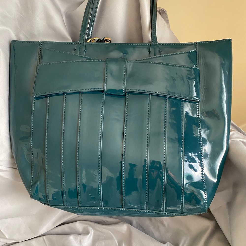 Zac Posen Patent Leather Shirley Bow Bag w/ Coin Purse